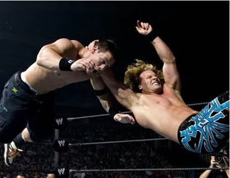 Y2J Why? On Raw it was Cena and Y2J vs. Lance Cade and Trevor Murdoch and Cena went for the fu but then Y2J came in and gave cena a bulldog then a stell chair shot so at Judgement Day Y2J vs. Cena in a #1 Contender match for the WWE TITLE! Pictures, Images and Photos