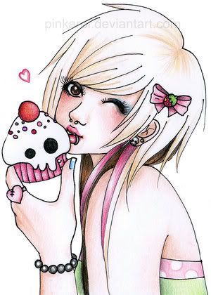 anime girl cupcake