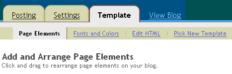 Blogger - Template section