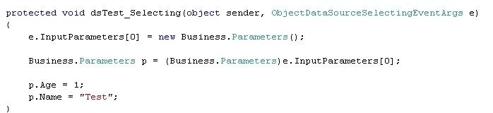 Event to set the parameter