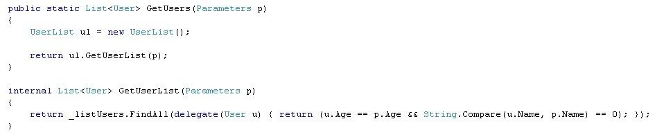 Static method in Business Object
