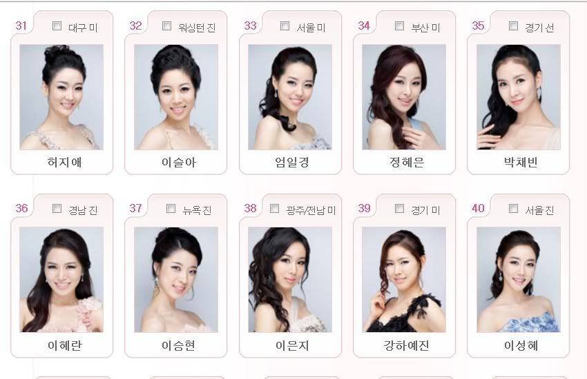 Miss Korea 2011 Contestants