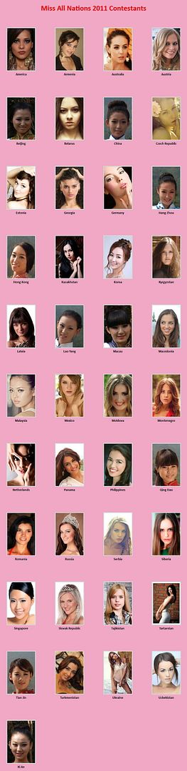 Miss All Nations 2011 Contestants