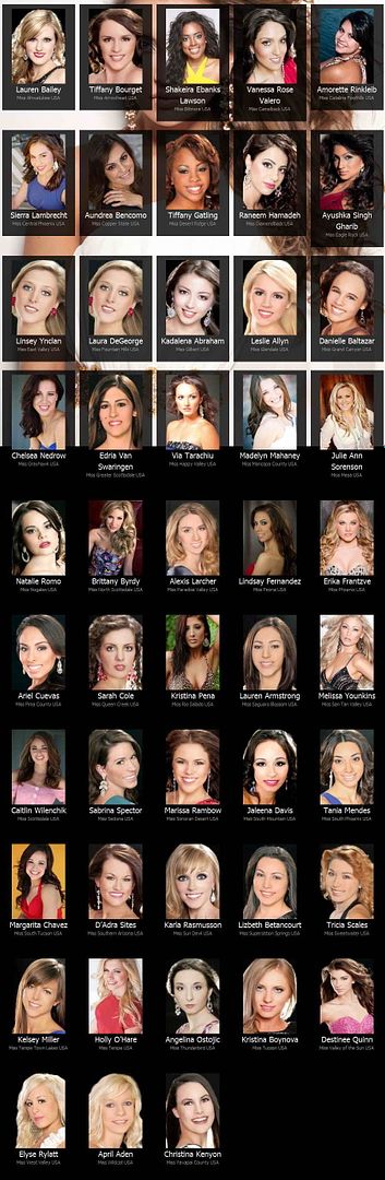 Miss Arizona USA 2012 - Contestants