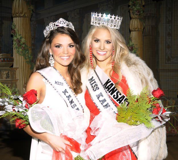 Miss Kansas USA 2012 - Gentry Miller (RH) and Miss Kansas Teen USA 2012 - Katie Taylor (LH)