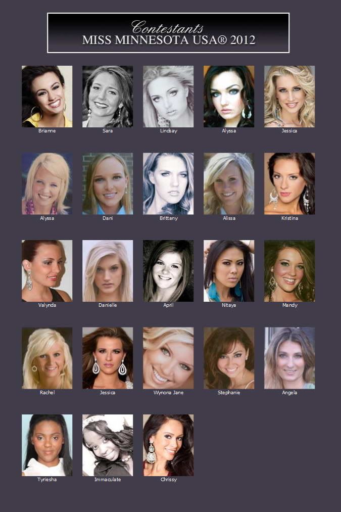Miss Minnesota USA 2012 - Contestants