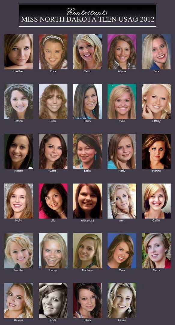 Miss North Dakota Teen USA 2012 - Contestants