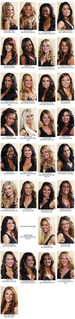  Miss Oklahoma USA 2012 - Contestants headshot