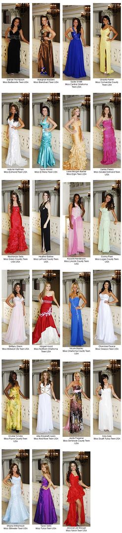  Miss Oklahoma Teen USA 2012 - Contestants evening gown