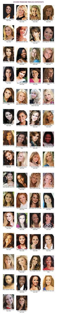 Miss Tennessee Teen USA 2012 Contestants