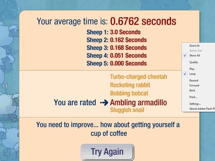 How quick is your reaction time. Take out the sheep.