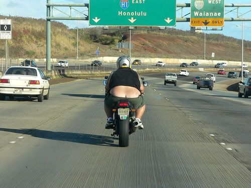 Fat Guy on Motorcycle