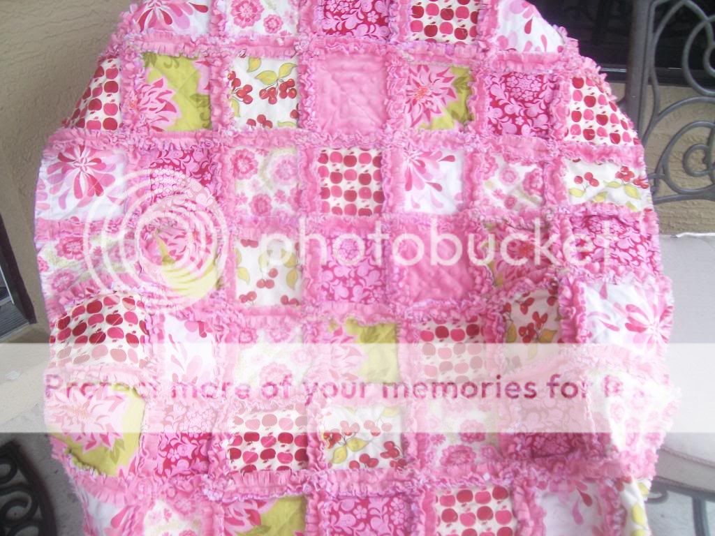 Farmers Market~ baby girl rag quilt minkee blanket  