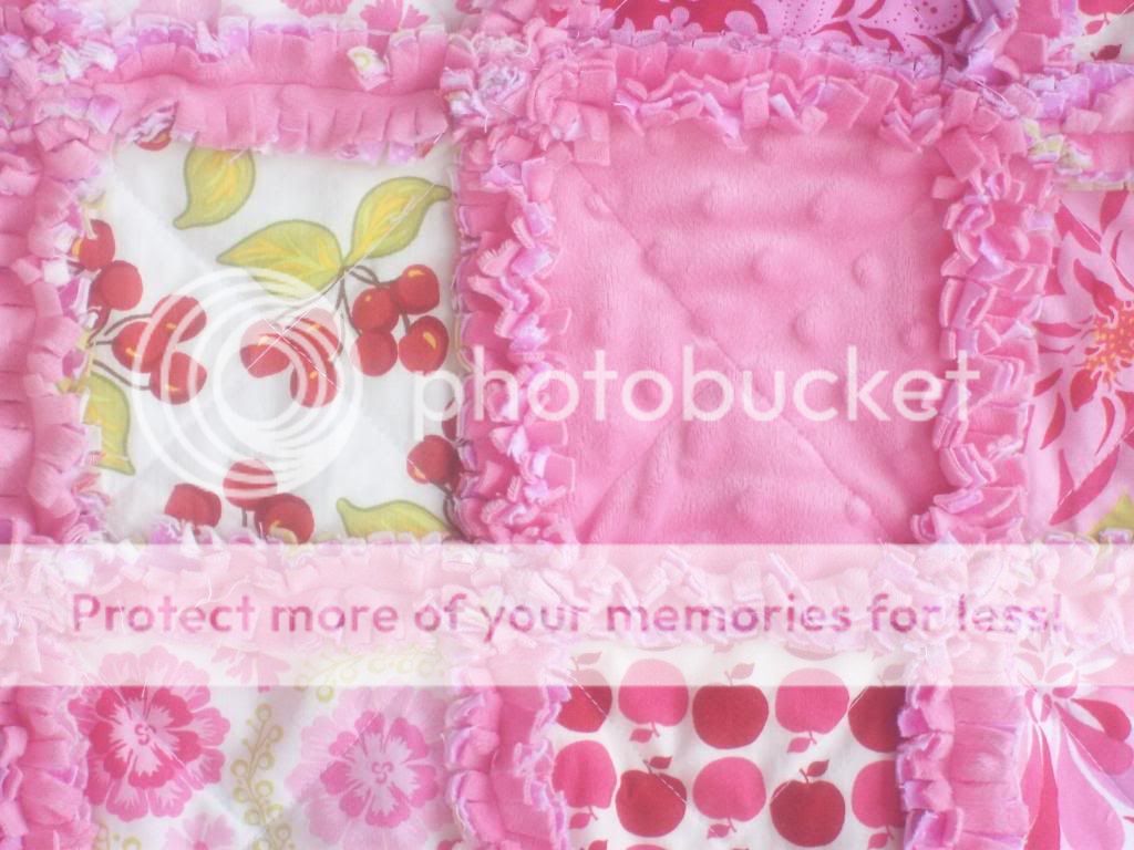 Farmers Market~ baby girl rag quilt minkee blanket  