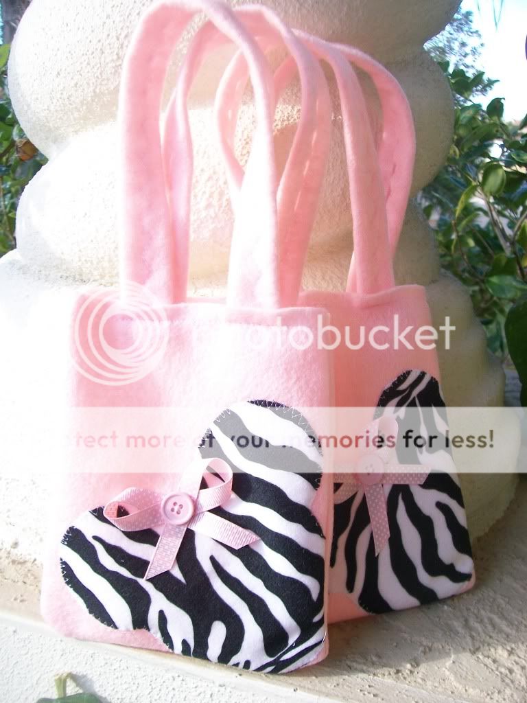 Minnie Mouse/ zebra ~ Sweet # set felt bags~ party supplies  