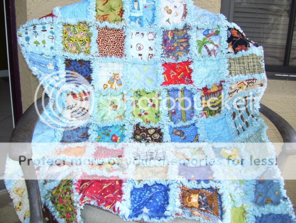SPY ~ Baby boy rag quilt/blanket  